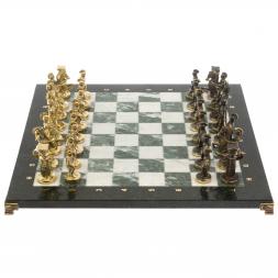 Шахматы "Римские" бронза доска 44х44 см шабровский змеевик