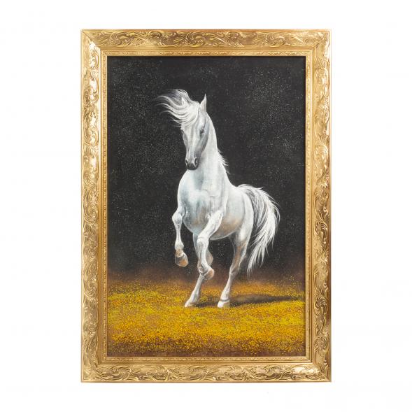 Картина из каменной крошки &amp;quot;Жеребец на дыбах&amp;quot; багет 49х69 см 122571