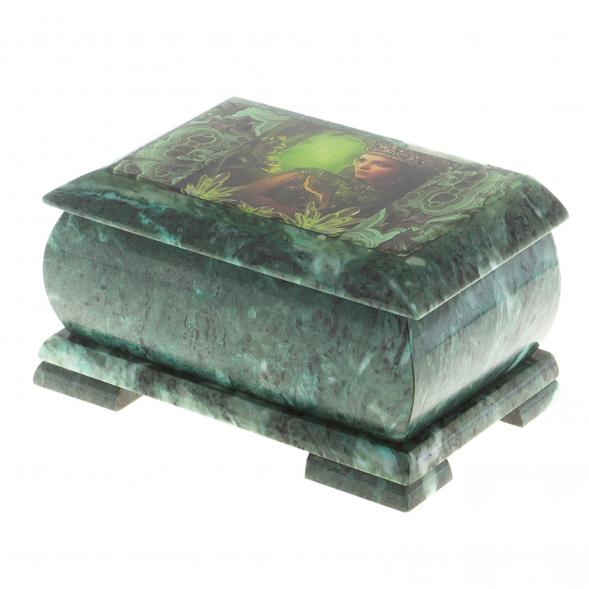 Шкатулка &amp;quot;Хозяйка медной горы&amp;quot; змеевик 20х12,5х10,3 см 124661