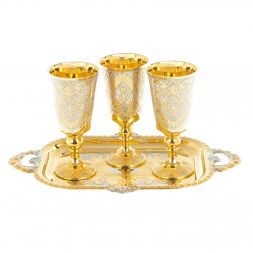 Водочный набор "Конус" 3 рюмки на подносе 40 мл Златоуст