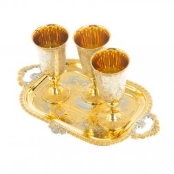 Водочный набор "Конус" 3 рюмки на подносе 40 мл Златоуст