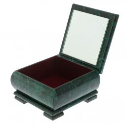 Шкатулка "Водопад" из змеевика 13х13х8 см