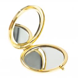 Зеркало круглое из камня мусковит цвет золото