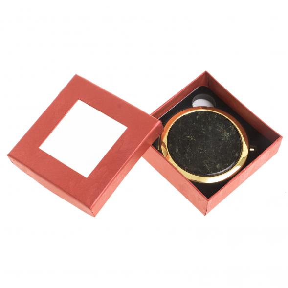 Зеркало круглое из камня мусковит цвет золото 122782