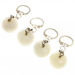 Брелок "Яблоко" оникс белый