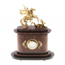 Часы &amp;quot;Георгий Победоносец&amp;quot; бронза лемезит