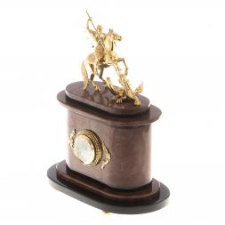Часы &amp;quot;Георгий Победоносец&amp;quot; бронза лемезит