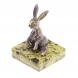 Статуэтка из бронзы &amp;quot;Зайчик сидит&amp;quot; камень змеевик 124813