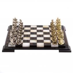 Шахматы &amp;quot;Средневековье&amp;quot; камень обсидиан оникс 42х42 см