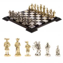 Шахматы &amp;quot;Средневековье&amp;quot; камень обсидиан оникс 42х42 см