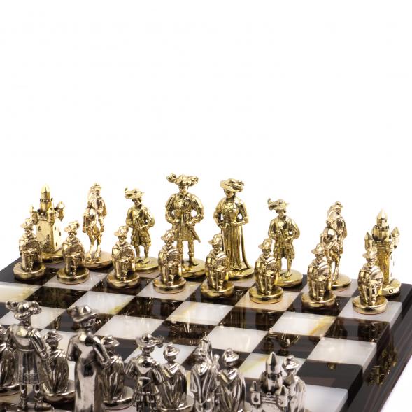 Шахматы &amp;quot;Средневековье&amp;quot; камень обсидиан оникс 42х42 см 125491