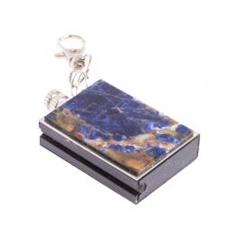 Брелок огниво &amp;quot;Вечная спичка&amp;quot; с накладкой из камня содалит 2,8х1,3х5 см
