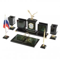 Письменный прибор "Орёл" из нефрита на ножках