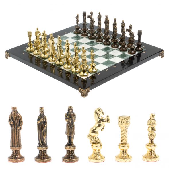 Шахматы подарочные &amp;quot;Ренессанс&amp;quot; доска 36х36 см мрамор / змеевик 127949