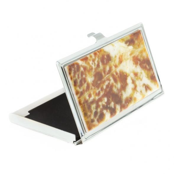 Карманная визитница из камня благородный офит цвет серебро 122432