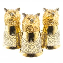 Подарочный набор &amp;quot;Волк&amp;quot; тарелка и 3 стопки перевертыша Златоуст