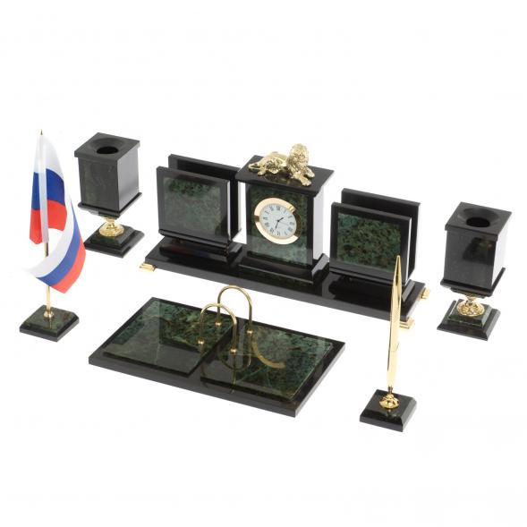 Письменный прибор &amp;quot;Лев&amp;quot; из нефрита на ножках 127239