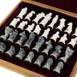 Шахматный ларец "Русские сказки" доска 49х49 см мрамолит / дерево