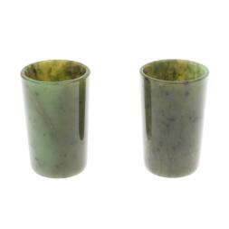 Набор стопок 2 шт из нефрита 4х4х6 см