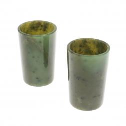 Набор стопок 2 шт из нефрита 4х4х6 см