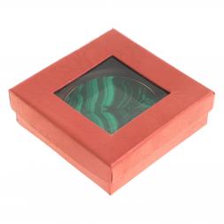 Зеркало круглое из камня малахит цвет золото