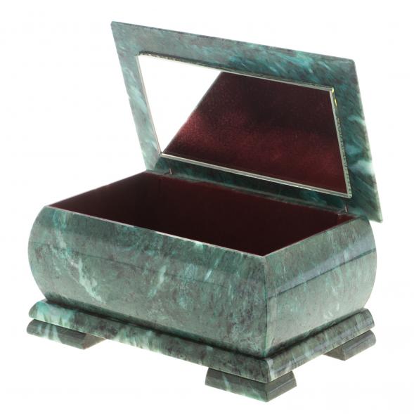 Шкатулка &amp;quot;Хозяйка медной горы и Данила мастер&amp;quot; змеевик 20х12,5х10,3 см 124663