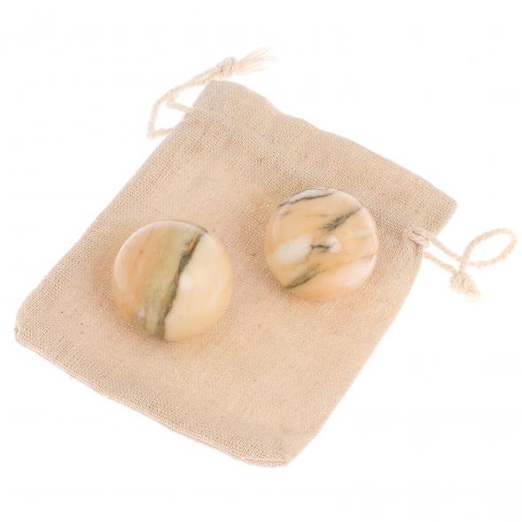 Шары для массажа 3,5 см 2 шт из газганского мрамора 125175