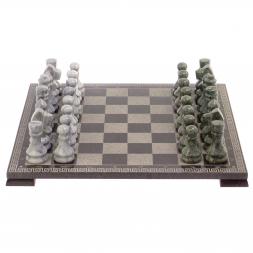 Шахматы с гравировкой "Греческий орнамент" 40х40 см гранит