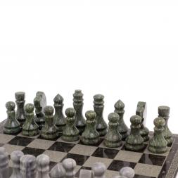 Шахматы с гравировкой "Греческий орнамент" 40х40 см гранит