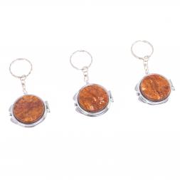 Складное зеркало брелок авантюрин круглое