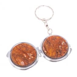 Складное зеркало брелок авантюрин круглое