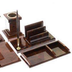 Письменный набор &amp;quot;Георгий Победоносец&amp;quot; камень обсидиан