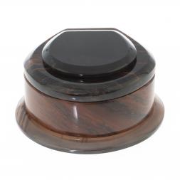 Шкатулка из камня обсидиан "Ракушка" 12х11х6 см