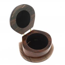 Шкатулка из камня обсидиан "Ракушка" 12х11х6 см