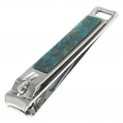 Кусачки для ногтей с камнем голубой апатит