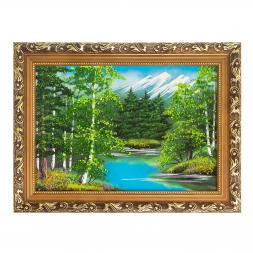Картина "Летний пейзаж" багет 41х31 см, каменная крошка