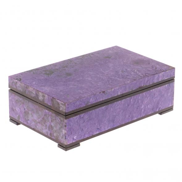 Шкатулка из камня чароит 14х8,5х4,5 см 125723