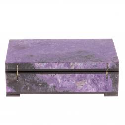 Шкатулка из камня чароит 14х8,5х4,5 см