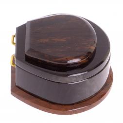 Шкатулка из камня обсидиан "Ракушка" 12х10х5,5 см