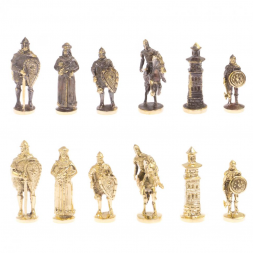 Шахматы настольные &amp;quot;Богатыри&amp;quot; змеевик бронза 40х40 см