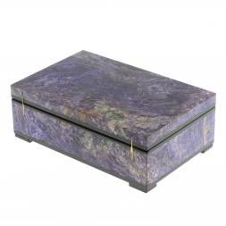 Шкатулка из камня чароит 15,5х10х5,5 см