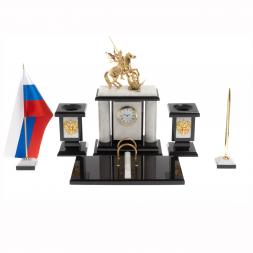 Настольный набор "Георгий Победоносец" мрамор