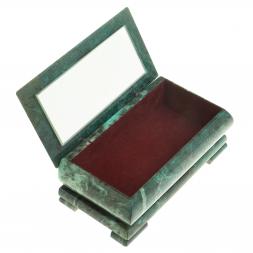 Шкатулка с иллюстрацией &amp;quot;Горные орлы&amp;quot; камень змеевик 17,5х9,5х7,5 см