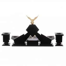 Письменный набор из лемезита &amp;quot;Орел&amp;quot; с лотком для бумаг А4 и бюваром