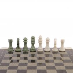 Шахматы с гравировкой "Турнирные" доска 36х36 см змеевик, мрамор