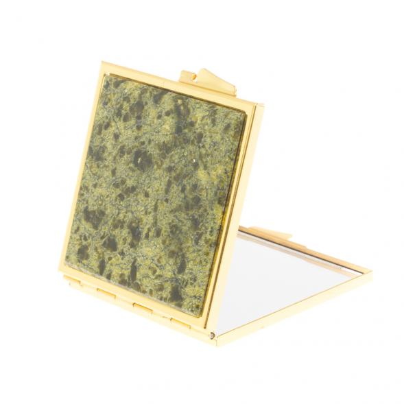 Зеркальце квадратное из змеевика цвет золото 127242