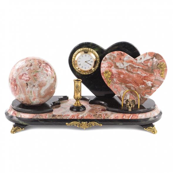 Настольный набор &amp;quot;Два сердца&amp;quot; из креноида 120133