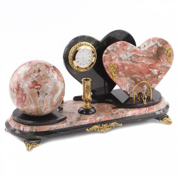 Настольный набор &amp;quot;Два сердца&amp;quot; из креноида 120133