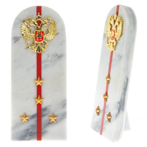 Сувенир погон &amp;quot;Капитан МВД&amp;quot; камень мрамор 129017