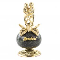 Статуэтка "Орхидея" бронза змеевик